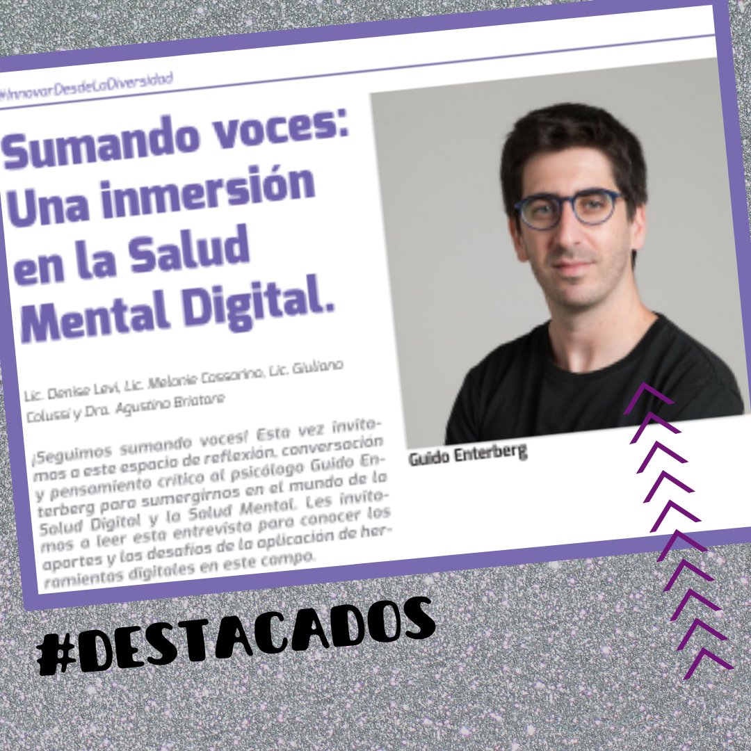 diversidadsd's tweet photo. 😮¿Ya leíste la nueva edición de la revista Innova Salud Digital?
🔥¡Seguimos sumando voces! 
🌎Entrevistamos a Guido Enterberg, psicólogo que trabaja con distintos proyectos que unen la #SaludMental y la #SaludDigital.
Lee la nota completa https://t.co/nShtl7xcyg https://t.co/wOM2Ge9oR5