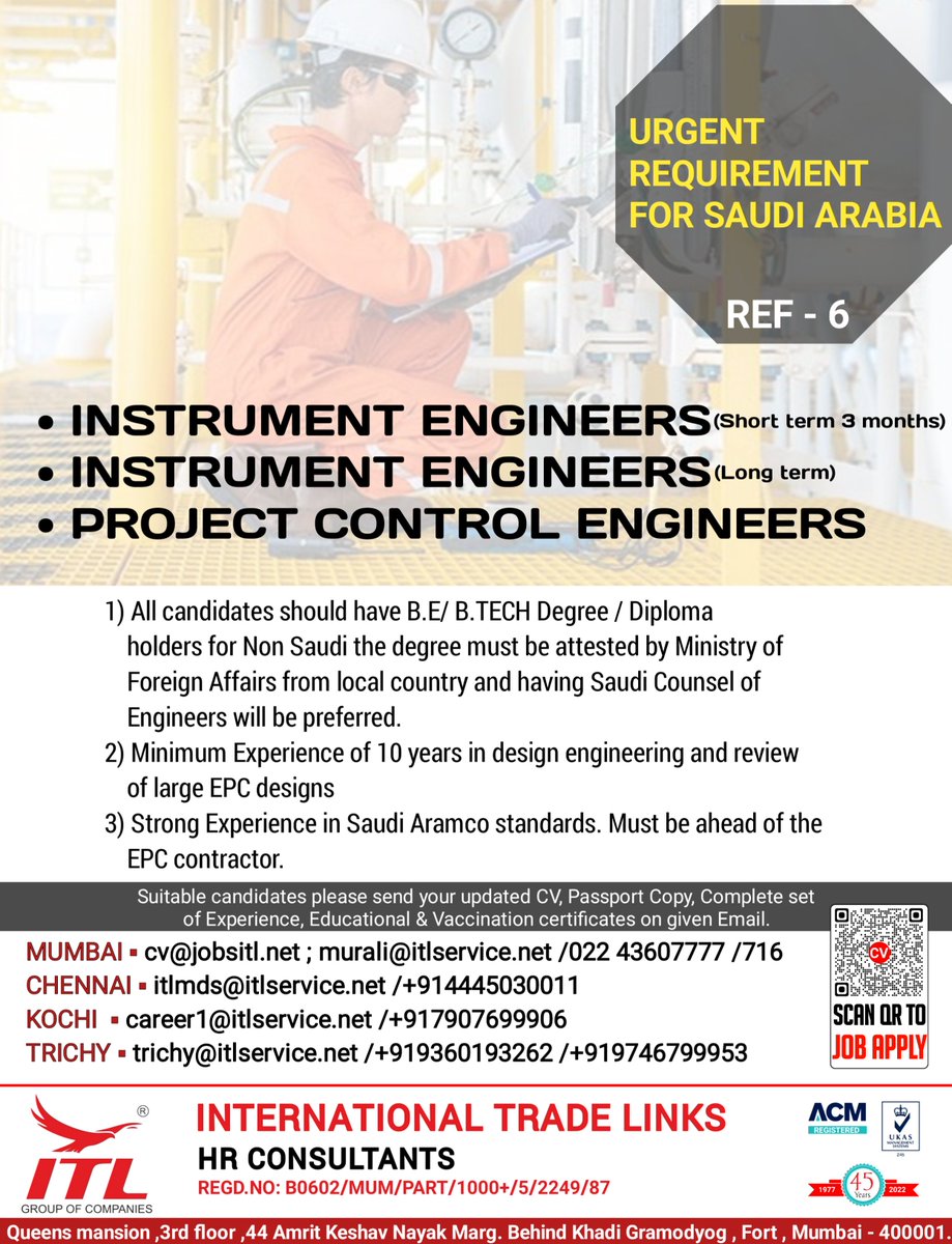 ItlJobs's tweet photo. JOB VACANCY FOR #saudiarabia

CLICK ON LINK TO APPLY JOB > https://t.co/t4H7IxSbKZ
Learn more :
https://t.co/L5a1jS3E2s

#projectcontrols #engineerjobs #pipingengineering #mechanicalengineering #vrds #aramco #refinery #oilandgasindustry  #petrochemical #refinery #oilandgas https://t.co/EWhFKdrJrW