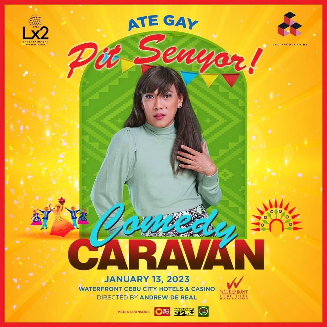 Lx2Ent's tweet photo. Tunay ngang ang himala at nasa puso ng tao, pusong puno ng kwela at ligaya.
@AteGay08 is so ready to play his impersonating tricks in the Comedy Caravan to make all the Sinulog revelries all the more amusing.
#AteGay #ComedyCaravan #VivaPitSenyor #Lx2Entertainment https://t.co/SOidpnVldr