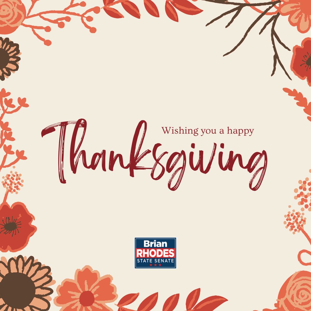 rhodesforsenate's tweet photo. My family and I wish you a Happy Thanksgiving! https://t.co/L5DBn5GCAo