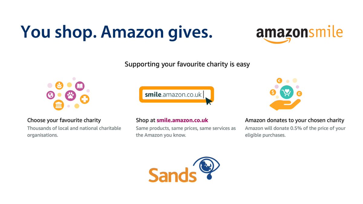 Are you doing your #BlackFriday shopping tomorrow? 🛍

You can help to support Sands by shopping through AmazonSmile. With the same products, at no additional cost, Amazon will donate 0.5% of your purchase to us.

For more info ▶️ smile.amazon.co.uk/ch/299679-0

#SandsPartnerships