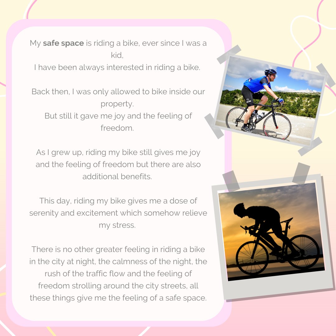 TSB_ph's tweet photo. Cycling while taking in that scenery and breeze rly gives a sense of satisfaction, doesn't it? It feels as if you're free. 🚲💨

Wanna share your #SafeSpace? Join our FB Group 🔗https://t.co/Be3iSXaaNP or drop by our website 🔗 https://t.co/huWmRxVwgg

#cyclinglife #MentalHealth https://t.co/eyrwNfkpug