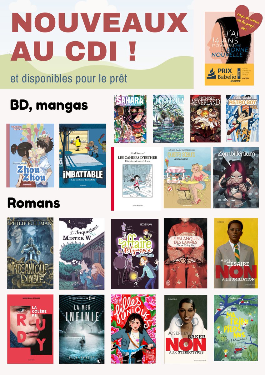 CdiFlers's tweet photo. Un aperçu des nouveautés de novembre au CDI ! https://t.co/SirYYimkM3