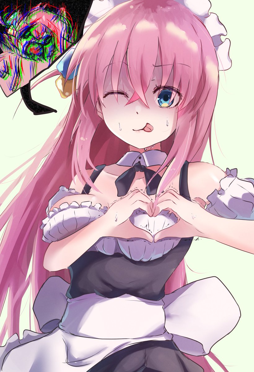 後藤ひとり 「ぼっちちゃんに無理矢理メイド服着させて萌えキュンポーズしてもらいたい 」|いまおのイラスト