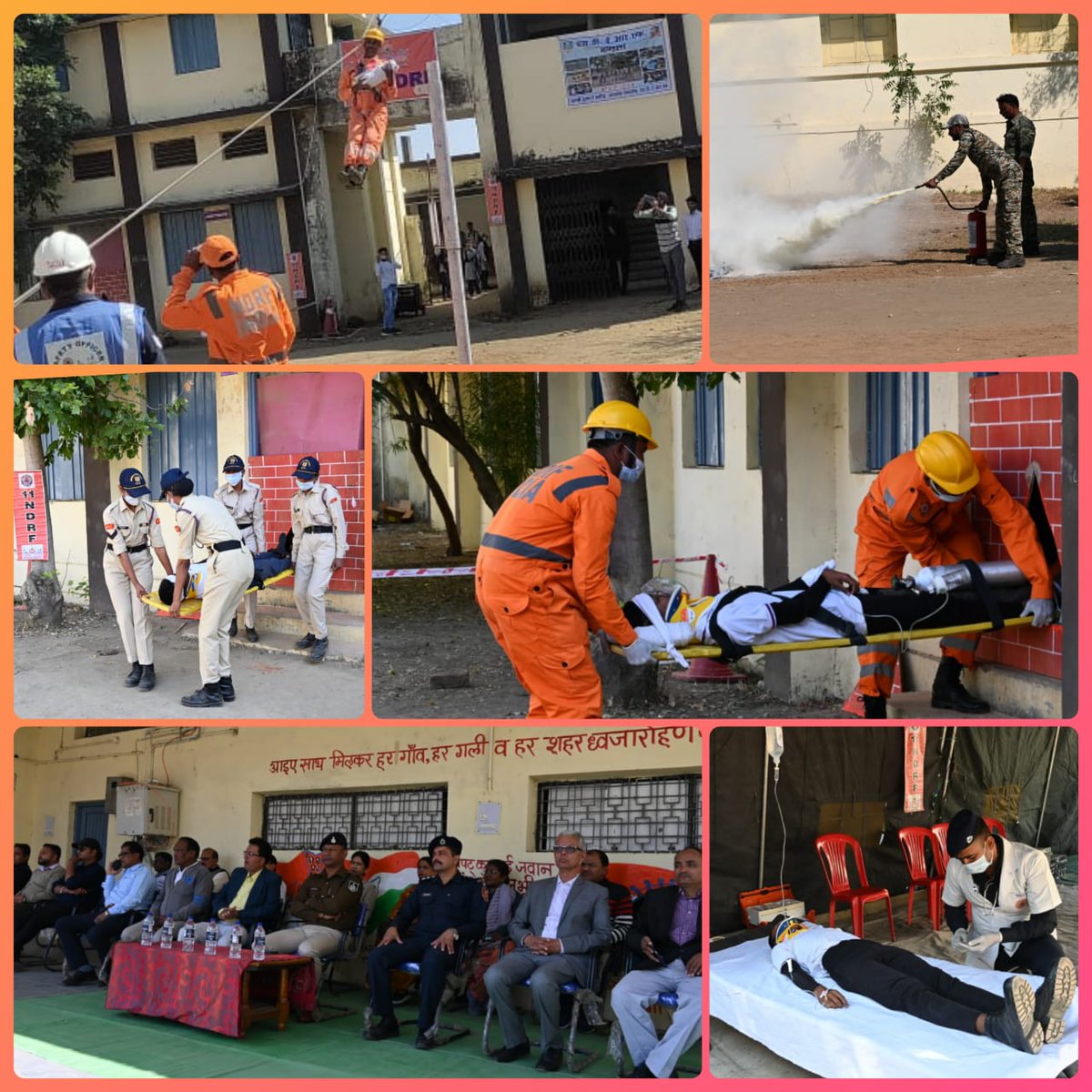 11NDRF's tweet photo. #DisasterPreparedness
@11NDRF_VARANASI
🔸Organized a #JointMockExercise on Earthquake Emergency 
  🔸With DDMA, SDERF, Home Guard, Police &amp; various Stakeholders
  🔸At Rani Durgawati Degree College #Mandla (M.P) 

#BePrepared 
#NDRF4U🇮🇳
@NDRFHQ
@ManojKu21690089
@MandlaCollector https://t.co/YS7dFc8iYa