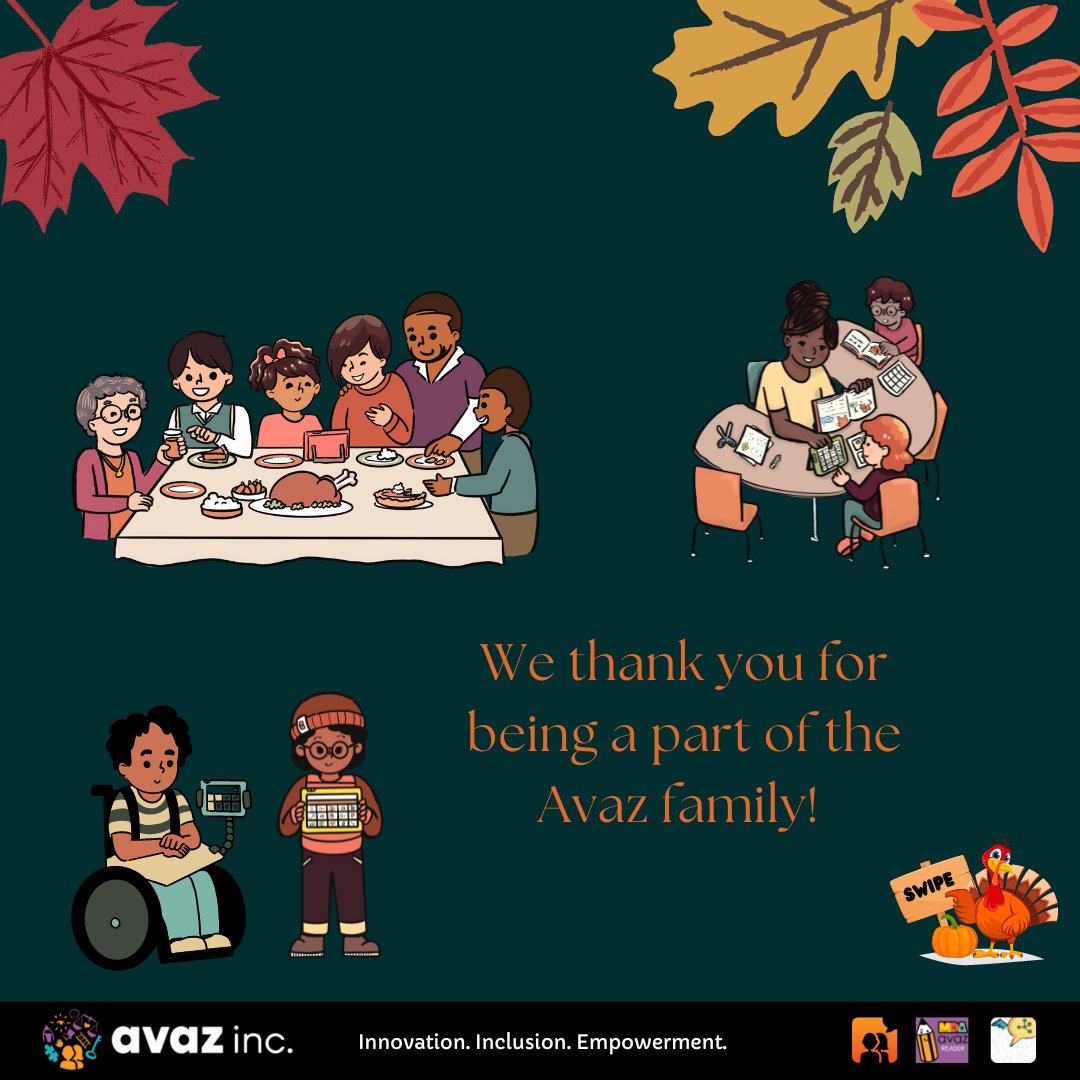 avazapp's tweet image. Happy Thanksgiving!

The Avaz team would like to express our gratitude and thank you for being a part of the Avaz family ❤️

#avazaac #avazapp #Thanksgiving #Thanksgiving2022