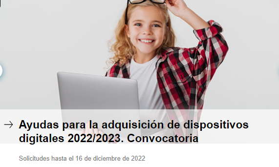 Publicada la convocatoria de Ayudas para la adquisición de dispositivos digitales 2022/2023. Toda la información en el siguiente enlace educa.jcyl.es/es/becas_alumn…