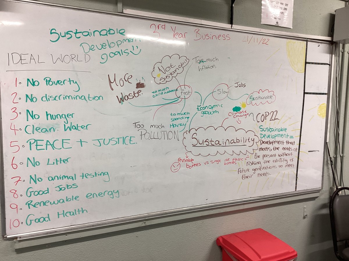 Our 3rd Year Business class working hard on Sustainable Development Goals this week. #take1week2022 #oneworldweek #etb_sdgs #ethos #corevalues <a href="/lw_etb/">Longford & Westmeath ETB</a>