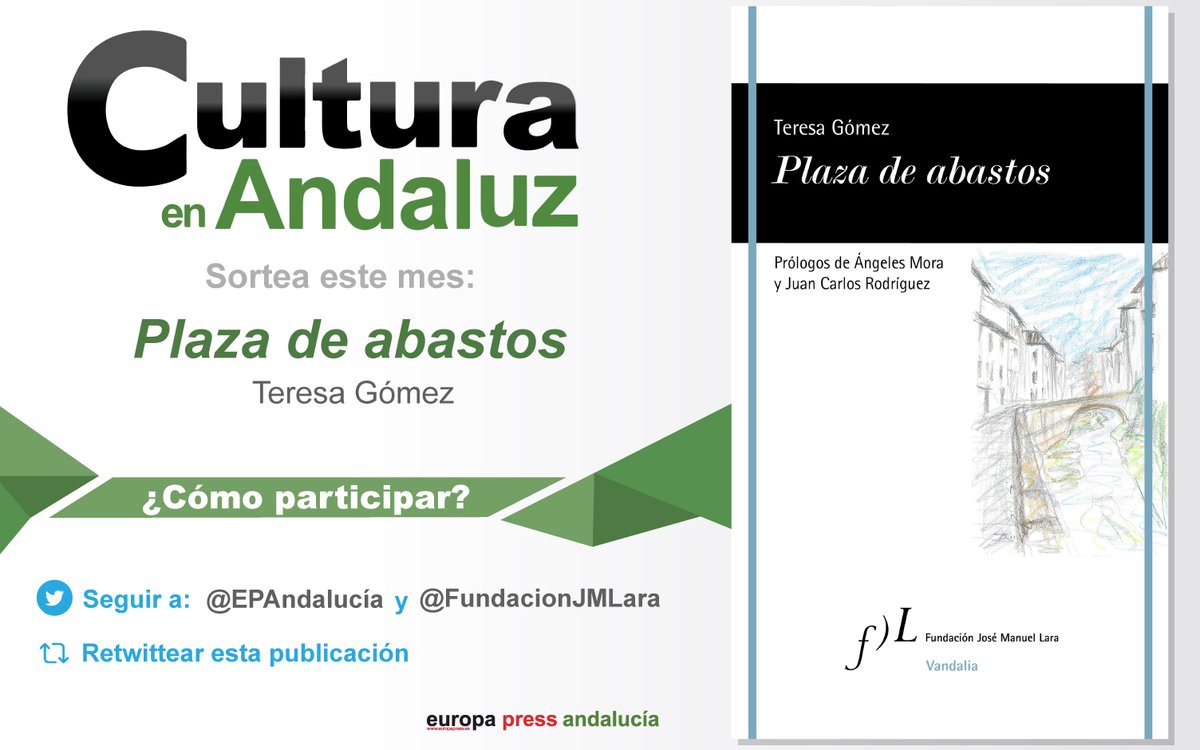 👍📚 ¿Quieres hacerte con una edición del poemario 'Plaza de abastos', el libro de @TRS2GMZ?

👉 Participa en el sorteo del podcast #CulturaEnAndaluz haciendo RT a este tweet y siguiendo a <a href="/FundacionJMLara/">Fundación José Manuel Lara</a> y <a href="/EPAndalucia/">Europa Press Andalucía</a> antes del 1 de diciembre