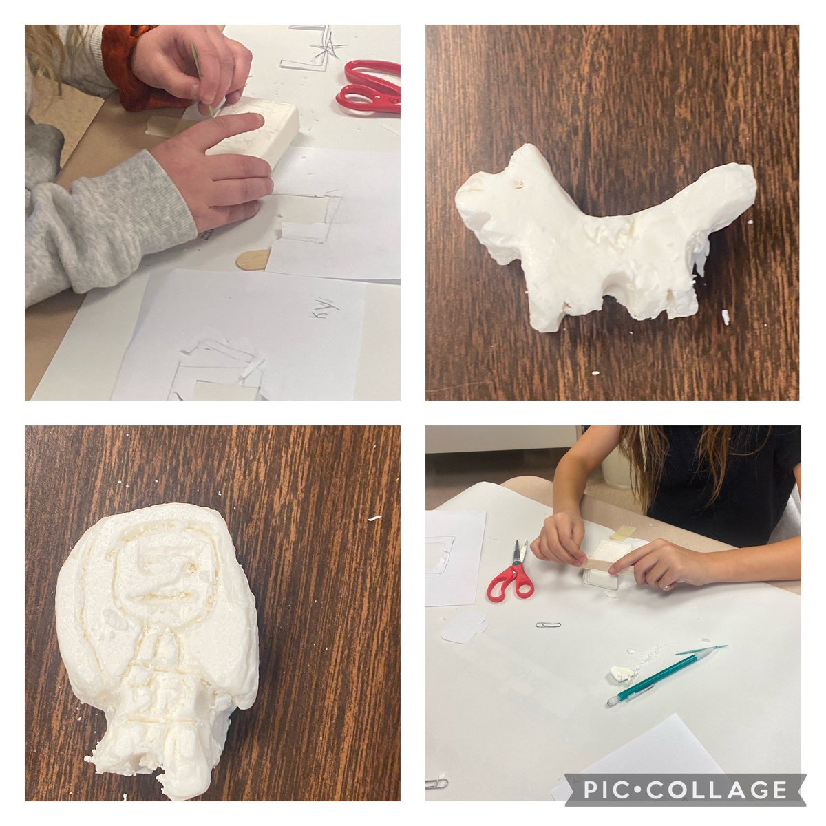 Yesterday, we craved a symbol from our book, The Tiger Rising into soap like Rob whittled wood. We had the best time and our room smelled fresh and clean! <a href="/MrBirdCH/">Mr. Bird FRSD</a> <a href="/CopperHillES/">Copper Hill</a> 🧼💚🐾