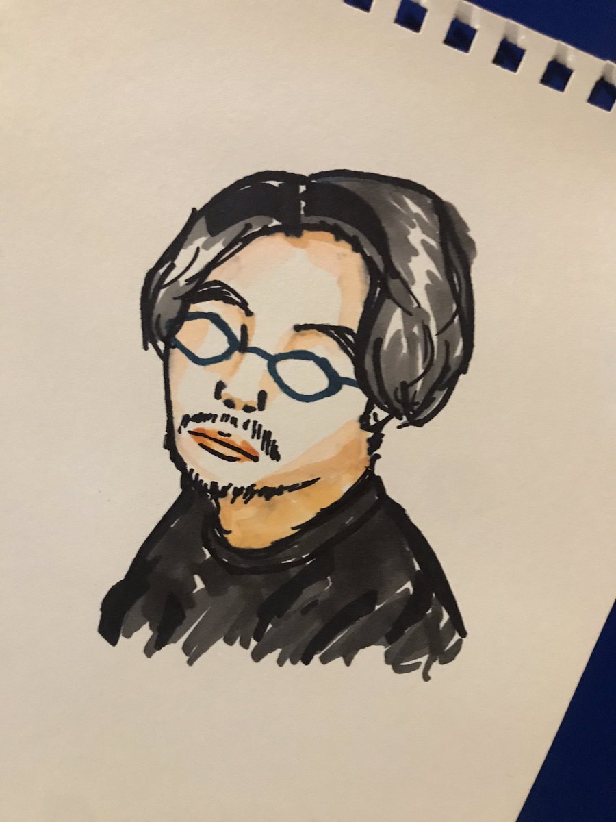DentalUeda's tweet photo. 仕事から帰ってきたら妻が落書きしてた。わいはオズワルドの伊藤さんに似てるんだな。 https://t.co/2ON6PjcO10