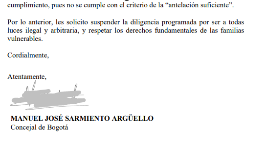 mjsarmientoa's tweet photo. La Alcaldía Local de Santa Fe incumple con su deber y actúa en contra de los mandatos de la Corte Constitucional.
El desalojo del predio Vivero en la localidad de Santa Fe viola el derecho fundamental al debido proceso de sus ocupantes. https://t.co/dxcNs78Ruh
