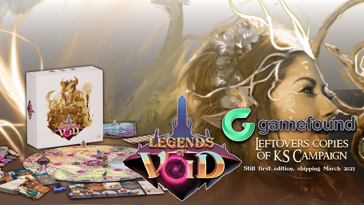 Legends of Void: leftover copies of the KS campaign now on sale: gamefound.com/projects/twoid…

#boardgames #Kickstarter #legendsofvoid