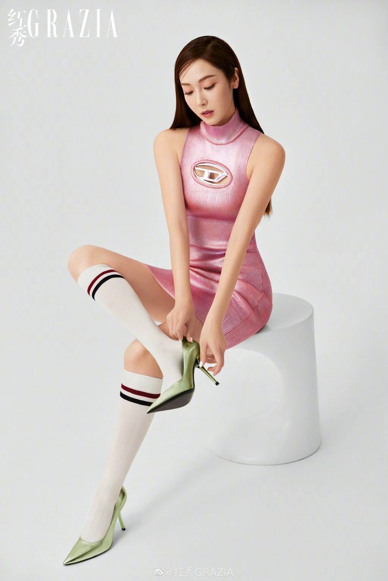 diesel fw22 pink metallic dress in editorials
