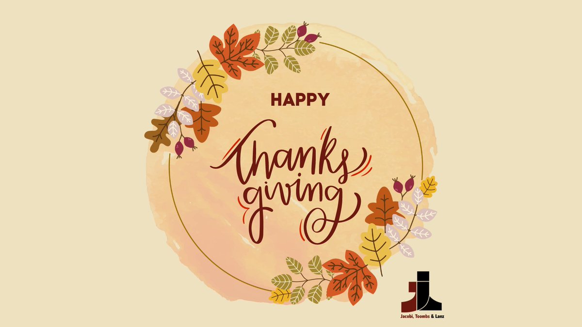 JTLengineering's tweet photo. Happy Thanksgiving from your friends at Jacobi, Tombs &amp; Lanz! We hope you enjoy the day with the ones that mean the most to you. 

#JTLengineering https://t.co/oRisNQvcIn