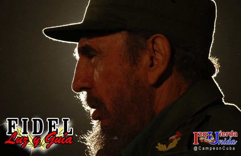 Aquí estamos #FidelPorSiempre, seguidores de tu ejemplo, orgullosos de tu estirpe y comprometidos a continuar tu obra, la misma que nos dejaste como digno legado de un verdadero maestro y que defenderemos hasta las últimas consecuencias. #FidelLuzYGuía #IzquierdaUnida