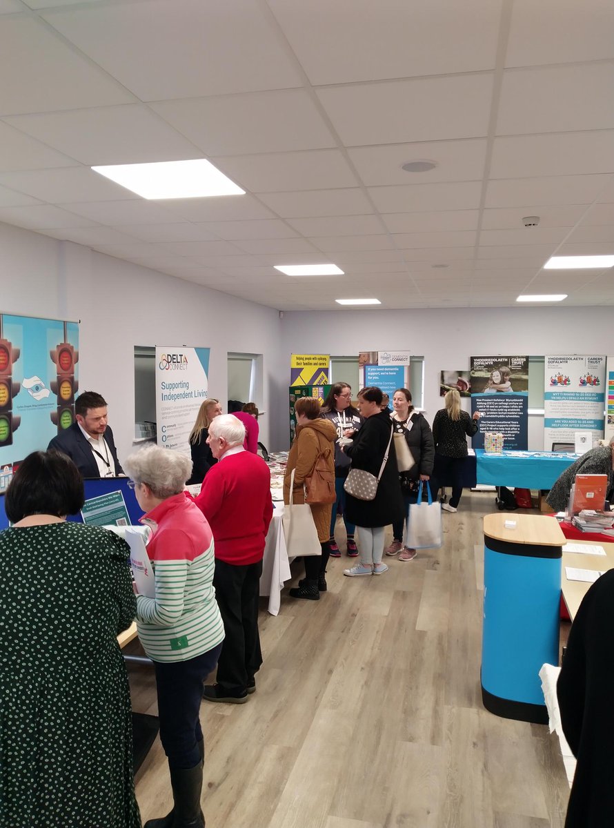 At today's event we have a wonderful market place, over 20 different organisations in attendacnce offering #unpaidcarers advice and information. <a href="/Peoplespeakup1/">peoplespeakup</a> <a href="/AlzSocCymru/">Alzheimer's Society Cymru</a> <a href="/DeltaWellbeing/">Delta Wellbeing</a>
<a href="/CRCarms/">Care & Repair Carmarthenshire</a> <a href="/Adferiad_/">Adferiad</a> <a href="/carerssupportww/">Carers Support West Wales</a> <a href="/epilepsy_wales/">Epilepsy Wales</a>  @CanolfanJohnBurns
