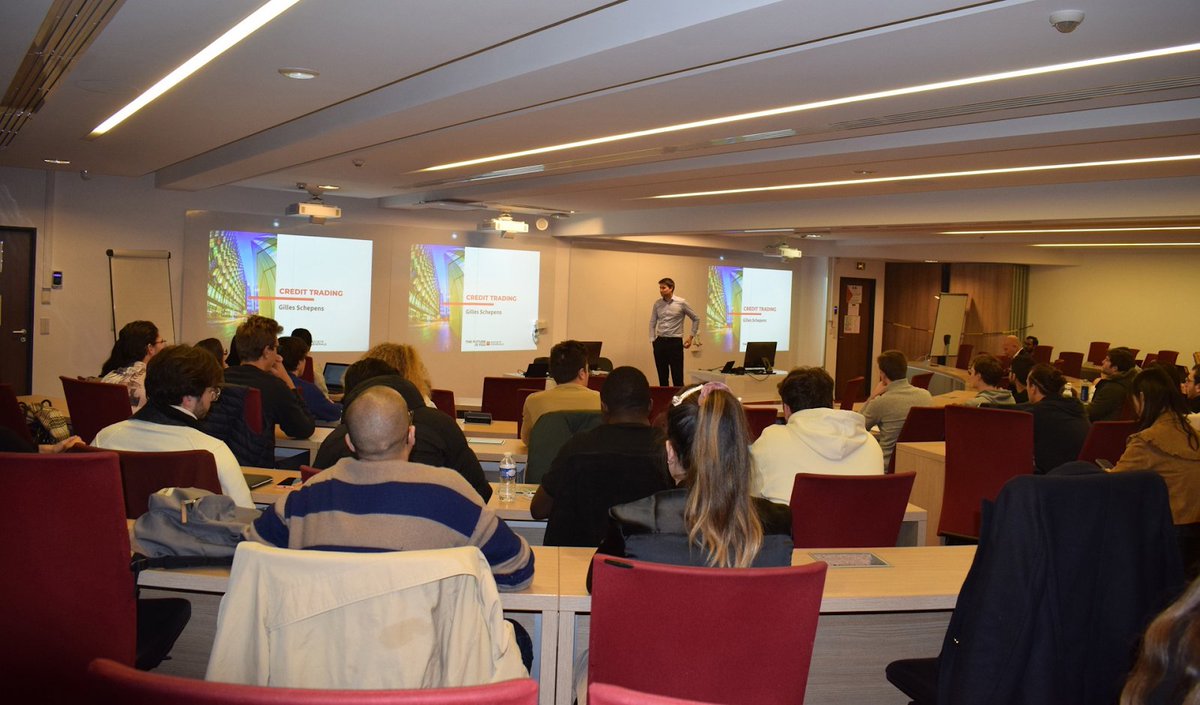 EDHEC_BSchool's tweet photo. We had the pleasure to welcome on Nice Campus, Gilles Schepens, a successful #EDHECAlumni who is now Credit Trader at @SocieteGenerale, London and proposed a very interactive presentation on Credit Trading and Credit ratings to our master's students in #Finance. #EDHECMaster https://t.co/Mxj9DHOdcI