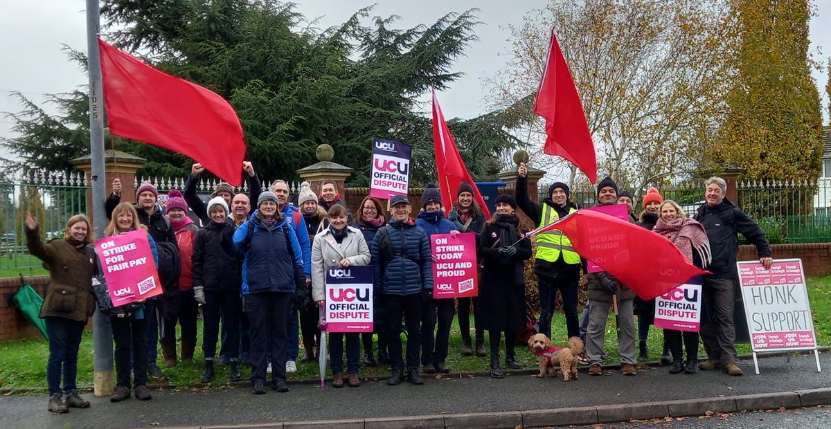 Fabulous turn out today for the St John's campus picket. Thanks to all who made the effort to come and say hi. All schools represented. City campus tomorrow. Let's get even more people down. Come &amp; find out why we're here! #ucurising #enoughisenough <a href="/WestMidsUCU/">UCU West Midlands Region</a>