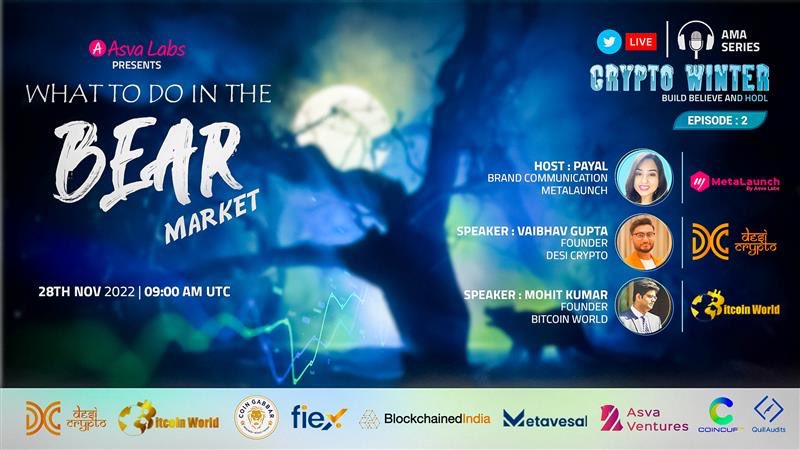 The current scenario of the crypto market has raised a lot of opinions from various people. 

In our next episode of “Crypto Winter AMA Series”, we are going to help you just not survive the bear market but also benefit from the same

🎬Episode 2: What to do in the bear market?