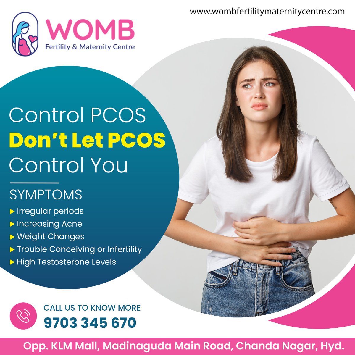 Control PCOS Don't Let PCOS Control You 

Best Fertility Center In Madinaguda 
#wombfertility #madhinaguda #fertilitycenter #bestfertilitycenter #fertility #pcos