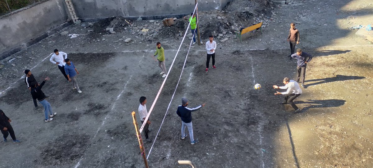 SportsGdck's tweet photo. Newly constructed #Volleyball court with limited resources at #GDCK https://t.co/yjwEqNOal2