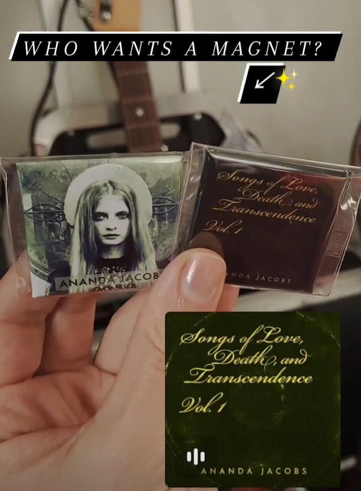 anandajacobs's tweet photo. Made these. Not for eating. #merch #anandajacobsmusic #notcandy #magnets
#songsoflovedeathandtranscendencevol1 https://t.co/tYHAIt1kaz