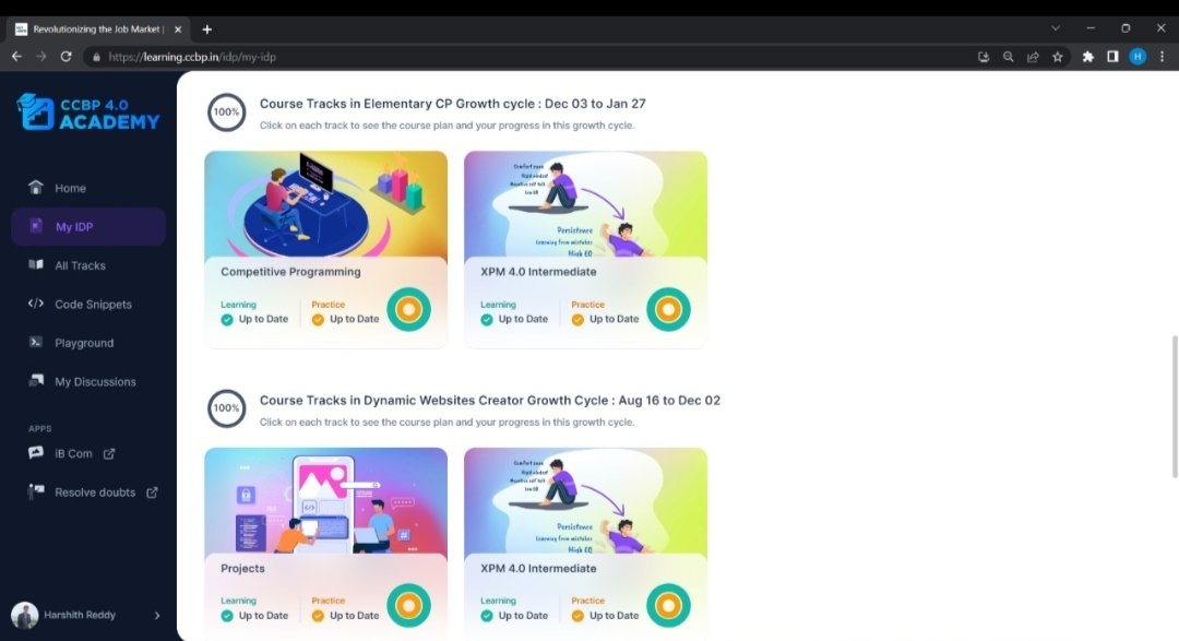 harshith_pasham's tweet photo. Hello Connections,

Completed all the 6 Growth cycles in my IDP at @nxtwave_tech CCBP Academy.
Thanks to 
@girishakash13 @sashankreddy07
@rahulattuluri @karthikteja13
#nxtwave #consistency #ccbpian #ccbpacademy #ibhubs https://t.co/WhFxTrXjtb