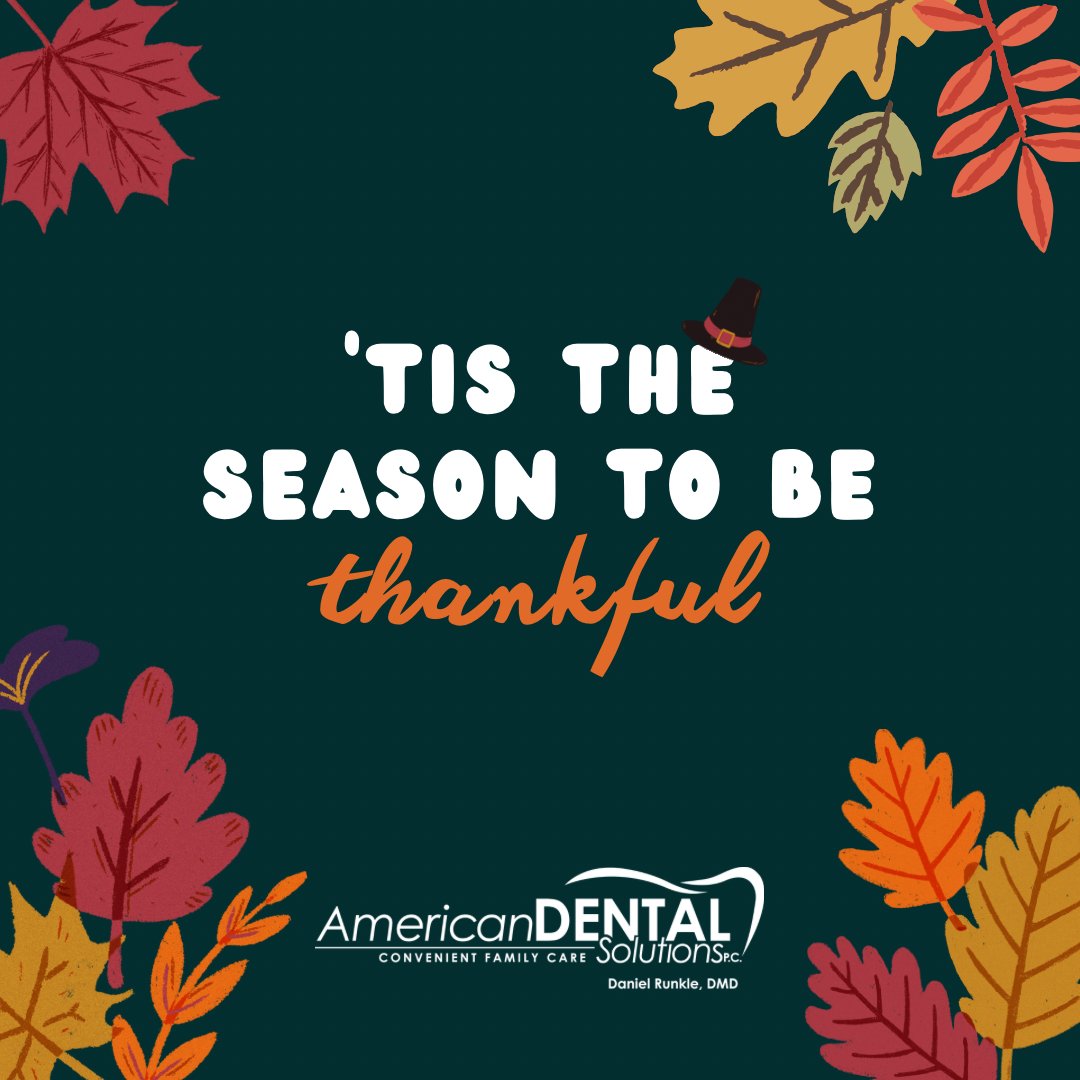 Happy Thanksgiving from your friends at American Dental Solutions! 😄#peacelovesmile