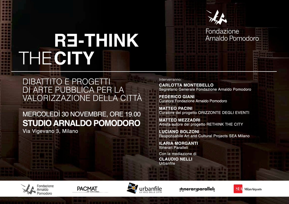 RE-THINK THE CITY Dibattito e progetti di arte pubblica per la valorizzazione della città. #rethinkthecity #fondazionepomodoro #milano <a href="/larafacco_press/">Lara Facco Press & Communication</a> <a href="/LaraFacco/">Lara Facco</a> <a href="/Fond_Pomodoro/">Fondazione Arnaldo Pomodoro</a> 
ow.ly/ScI750LMWll