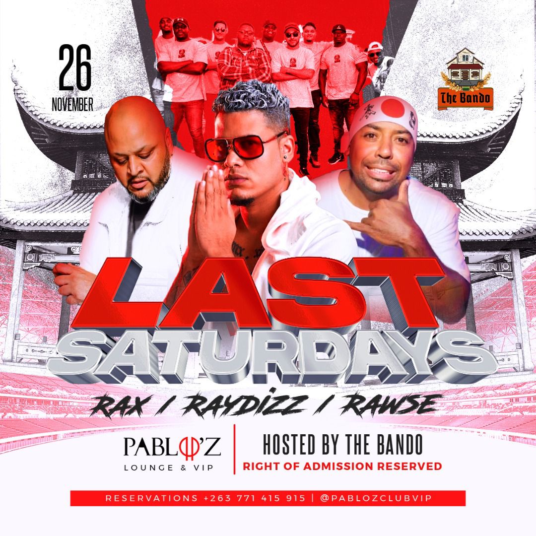 PBlackAfrica's tweet image. The last weekend of November is looking 🔥🔥🔥with #RayDizz

📌 FRIDAY The Students Year Shutdown Jabula is rounding up the school year
📌 SATURDAY we’re lighting up the night with Last Saturdays at Pabloz with Rax and Rawse

#Events #Zimbabwe #Harare