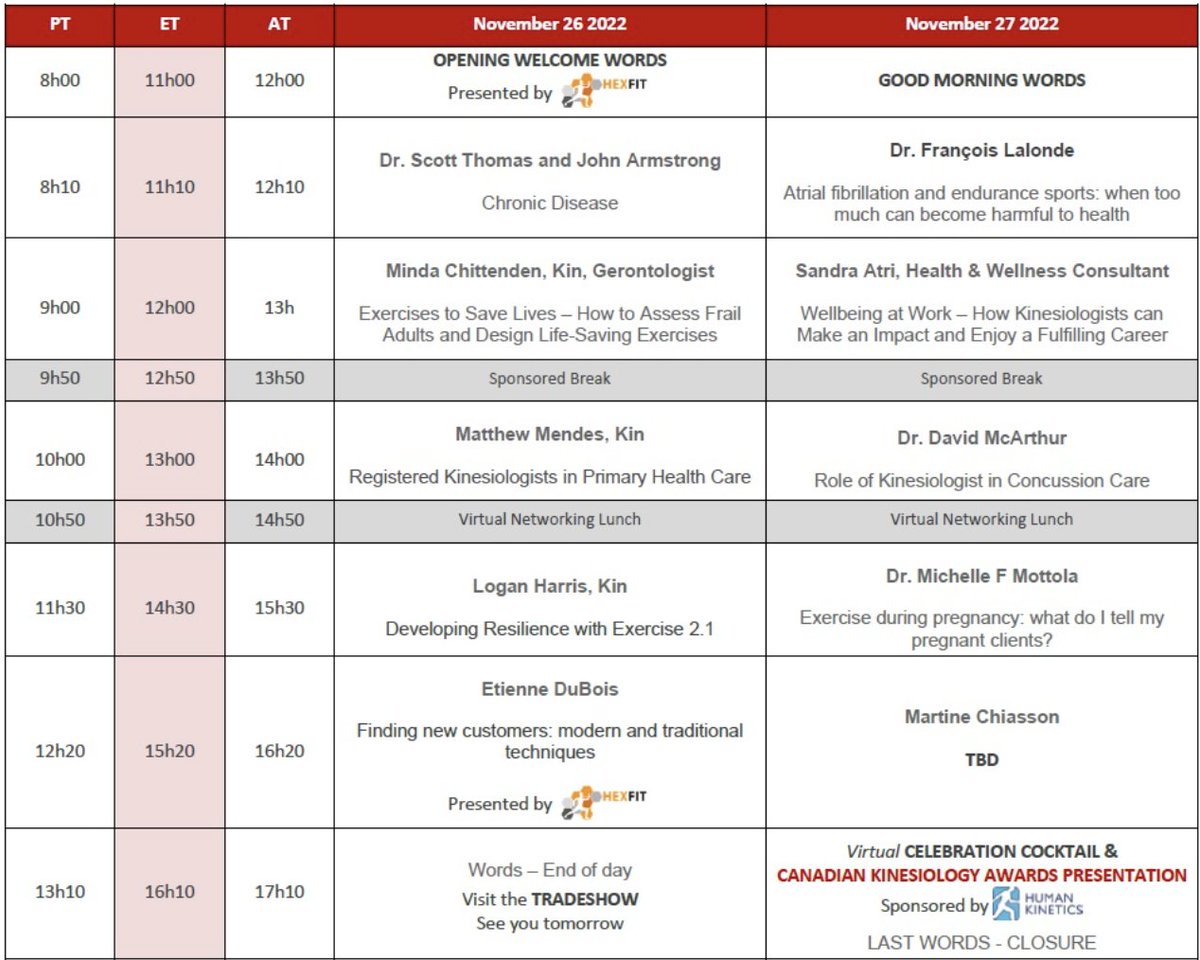 Join us THIS weekend for the 3rd Annual Kin Can Conference!
For all the details on the speakers, visit cka.ca/en/kin-can-con… 
Participants can earn the most continuing education credits in a single event!
SUBSCRIPTION CODE: 2022CKA
Here's the schedule below!