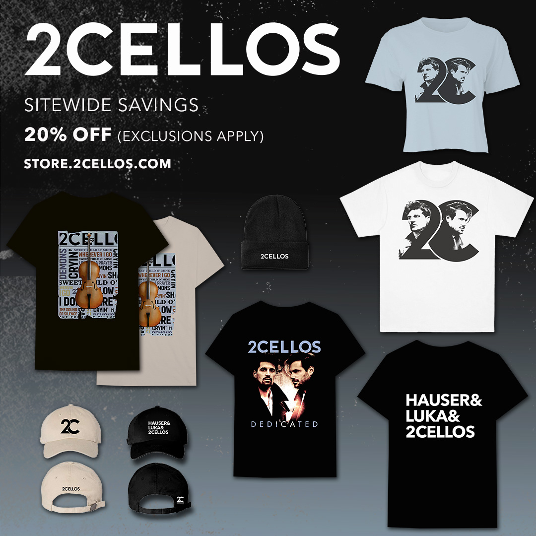 Surprise! 🚨 We're having a sale at our official online shop, including the new merchandise from the 2022 World Tour! Free or discounted shipping is also available on larger orders - check it out at store.2cellos.com