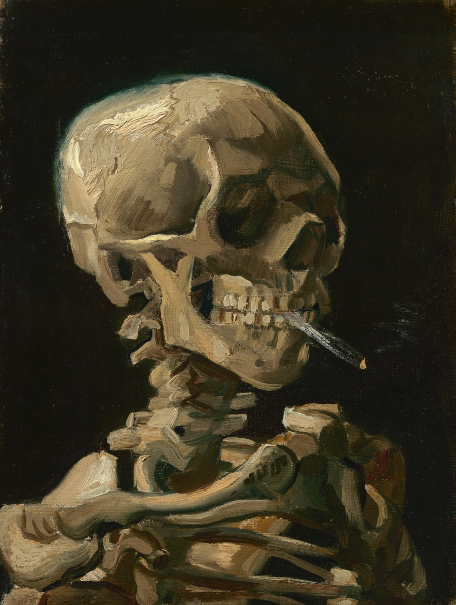 ‘How short life is, and how like smoke. Which isn’t a reason to despise the living — on the contrary. So we’re right to attach ourselves more to artists than to paintings.' Wrote Vincent to Theo. 🌻 Vincent van Gogh, Head of a Skeleton with a Burning Cigarette (1886)