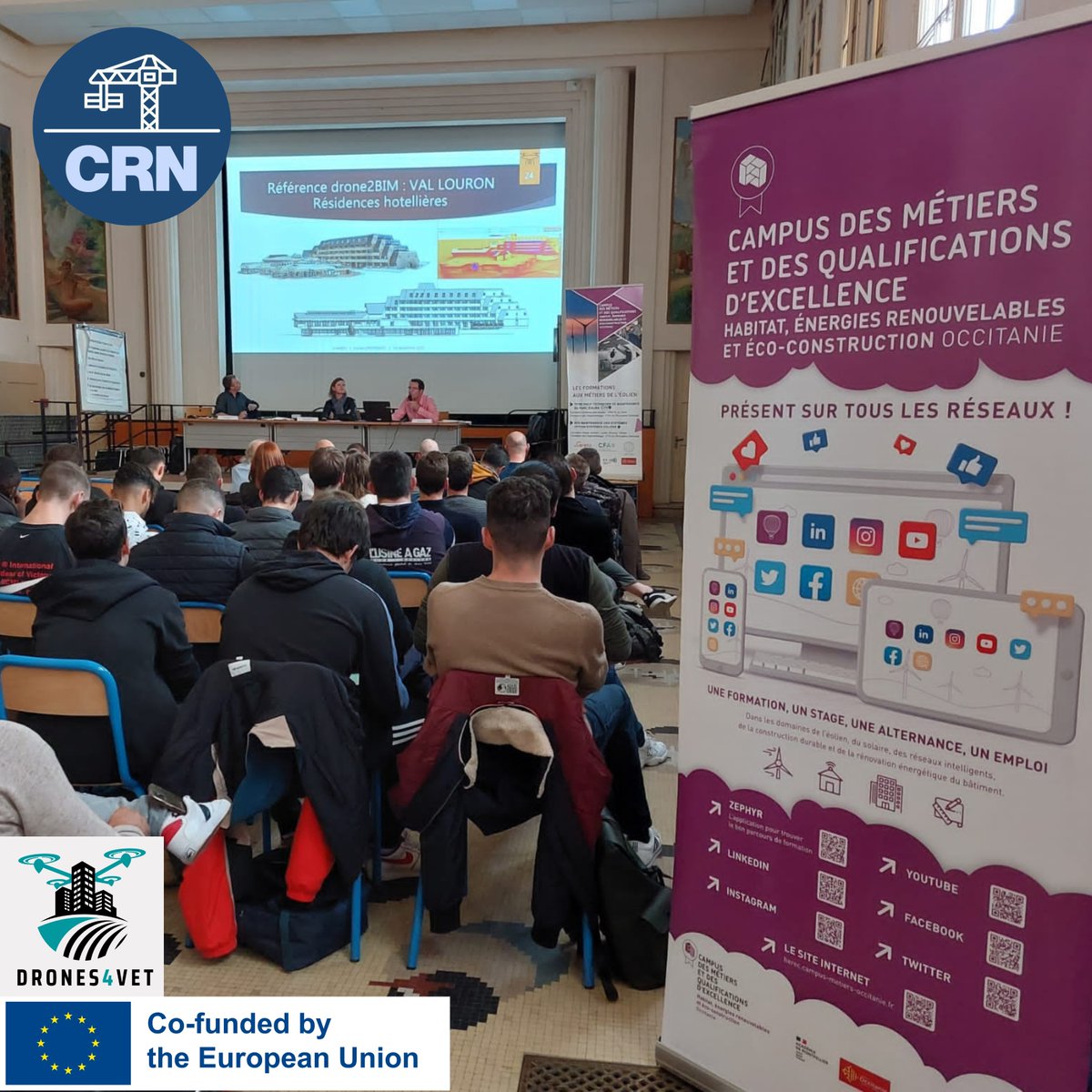 CMICE_Paracuell's tweet photo. La pasada semana participamos en la reunión de seguimiento del proyecto europeo Erasmus+ que lideramos, 𝗗𝗥𝗢𝗡𝗘𝗦𝟰𝗩𝗘𝗧.
#GrupoDEX #LyceeDesMetiersDhuoda #somosCRN #Sepie #ErasmusPlus #Drones4VET #cfeoc https://t.co/25T9ojWm2G