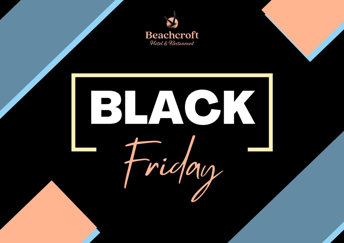 BLACK FRIDAY IS BACK 🖤

Black Friday Opens at 00.01 this Friday 25th November for 3 days only...so make sure to sign up to our mailing list so you don't miss out! 

👉 beachcroft-hotel.co.uk