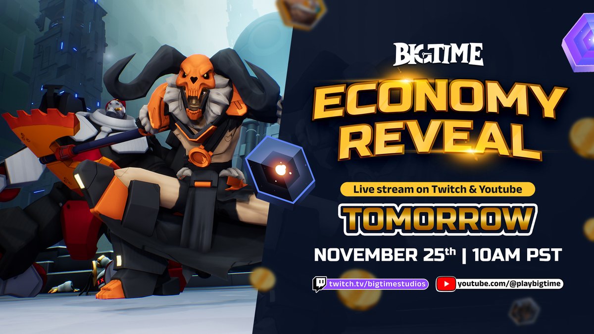 playbigtime's tweet photo. Reminder! Tomorrow at 10AM PST Join us as we reveal our economy! https://t.co/C5W5UiYyLF