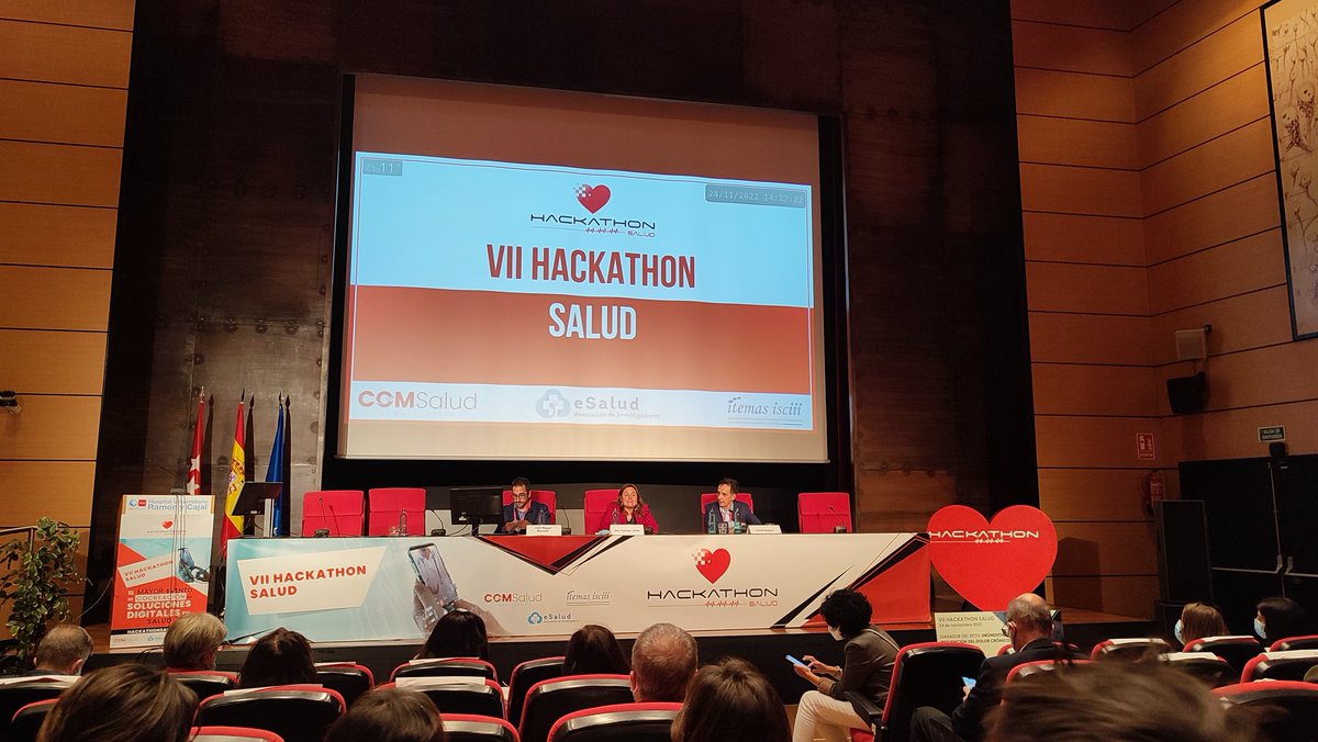 FundacionImas's tweet photo. Clausura del VII #HackatonSalud. Un placer haber colaborado en este maratón de soluciones digitales en #salud. Es estimulante ver la cantidad de personas trabajando por la mejora de la salud y ser testigos de tanto talento #ehealth #ehealthIMAS #saludDigital https://t.co/MzFyAGI3yA