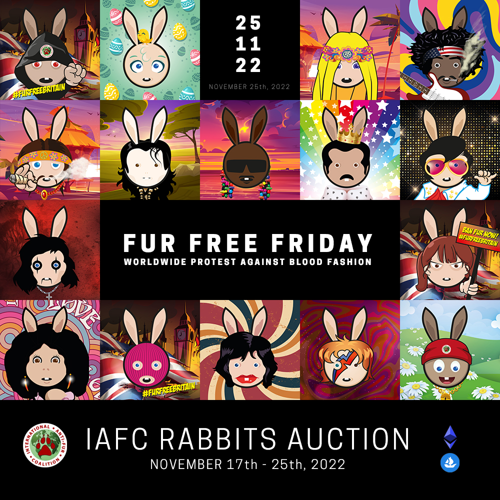 ⚡️Only one day to go...⚡️

Tomorrow at Worldwide Fur-Free Friday (November 25th) the IAFC auctions will end.

opensea.io/de-DE/collecti…

🌟16 simultaneous auctions
🌟0.0045 $ETH (Poly) min. price

Be the voice for the animals that can´t speak and support <a href="/IAFC_FurFree/">IAFC</a> with me. ❤️
