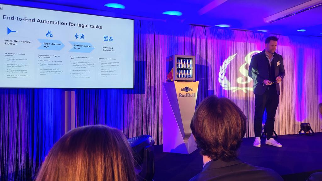 On the main stage of <a href="/EBSuniversitaet/">EBS Universität</a> Law Congress 2022, <a href="/MichaGrupp/">Michael Grupp</a> explains the logic and logistics of no-code legal automation, as developed by <a href="/BRYTER_io/">BRYTER</a>. His company just started funding the BRYTER Center for Digitalization &amp; Law at EBS Law School <a href="/Stadt_Wiesbaden/">Landeshauptstadt Wiesbaden</a>.