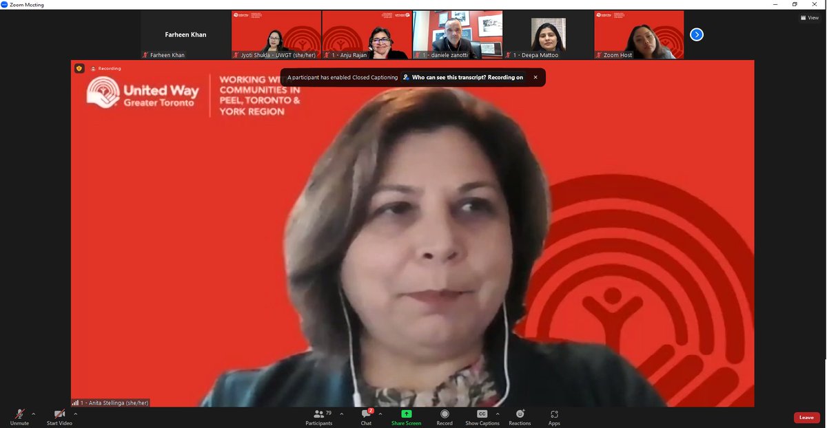 Anita Stellinga, Chief of Staff &amp; Corporate Secretary, <a href="/UWGreaterTO/">United Way Greater Toronto</a>  now hosting a panel discussion with some powerhouse women! Exciting!

Empowering Women: Pathways to Equality and Well-being hosted by UWGT’s South Asian Advisory Council. 
#LocalLove,  #WomenEmpowerment