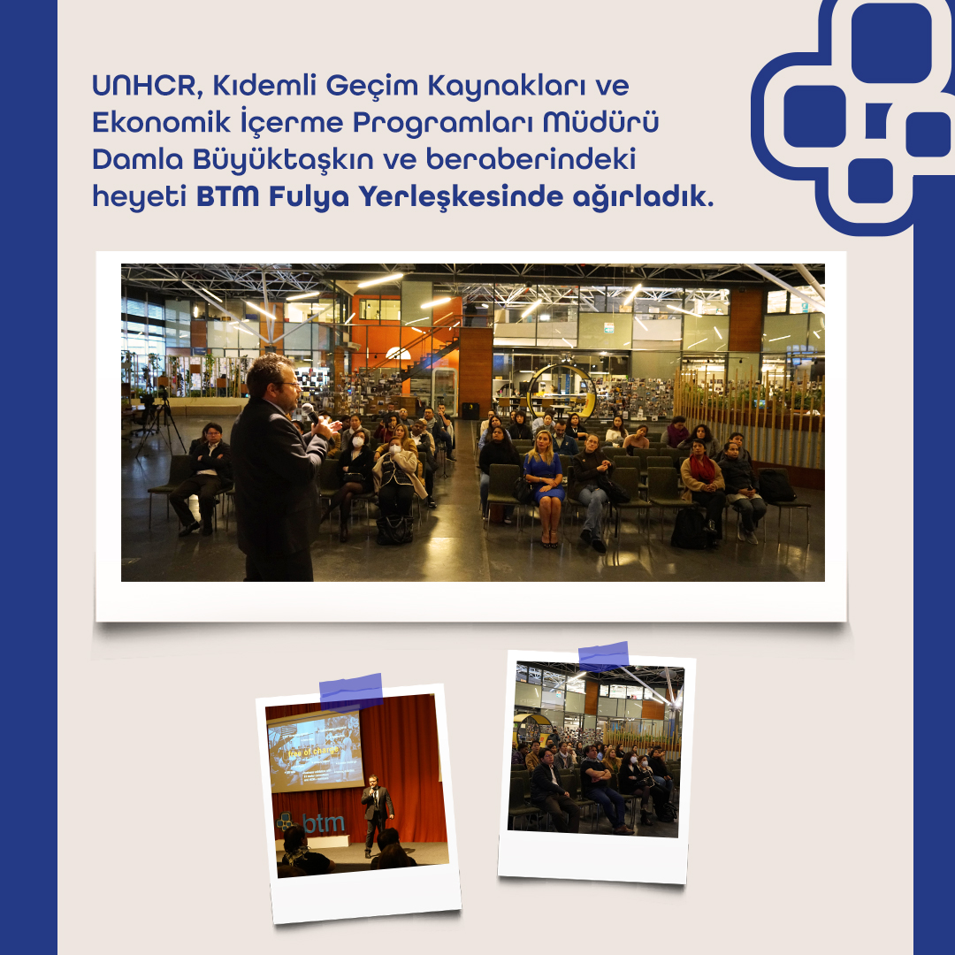 btmistanbul's tweet photo. UNHCR, Kıdemli Geçim Kaynakları &amp; Ekonomik İçerme Programları Mdr Damla Büyüktaşkın ve beraberindeki heyeti BTM Fulya Yerleşkesinde ağırladık. BTM Yatırımcı İlişkileri Müdürümüz Hakan Arca katılımcılara BTM'nin faaliyetleri ve girişimcilik ekosistemine sunduğu hizmetleri anlattı. https://t.co/4EwYYdl80Y