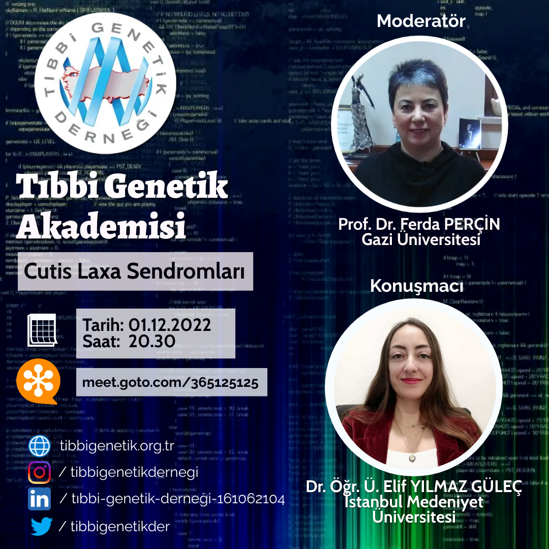 tibbigenetikder's tweet photo. #tıbbigenetikderneği #tıbbigenetik #genetik #onlineeğitim #cutislaxa https://t.co/3jTTSMuutK