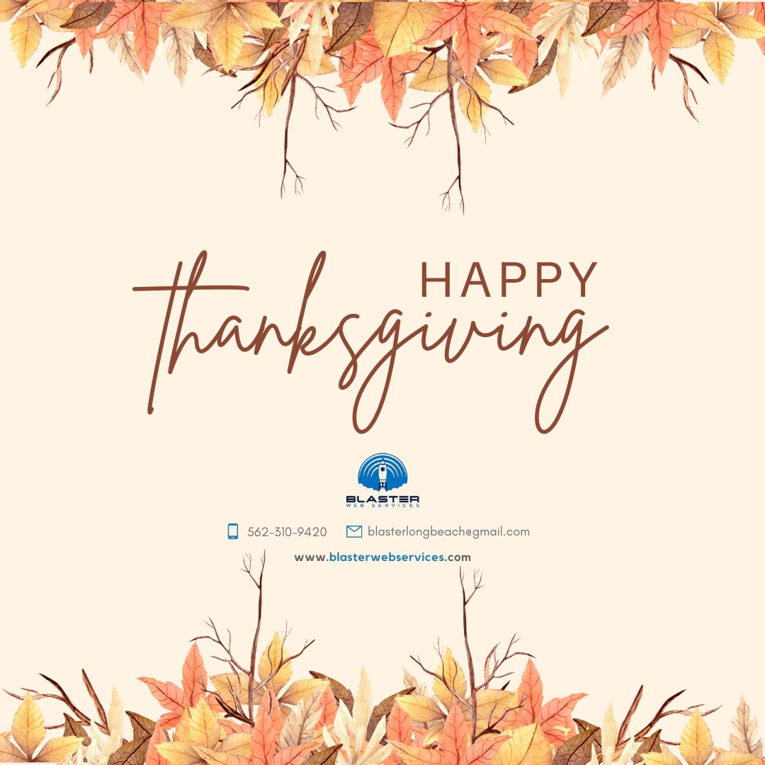 blasterwebs's tweet photo. Happy Thanksgiving! πΊπΈ
π³ 562-310-9420
π blasterlongbeach@gmail.com
https://t.co/777730fhMI
#webdesign #webdevelopment #webhostingsecurity #seo #graphicdesign #contentdevelopmentprocess #webpresence https://t.co/Ogq6N7Un7G