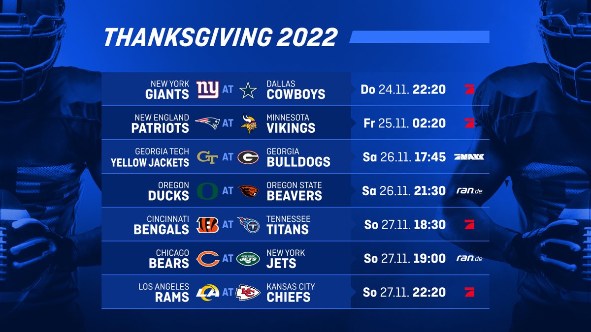 ProSieben MAXX on Twitter "7 x Football live! Let the Thanksgiving