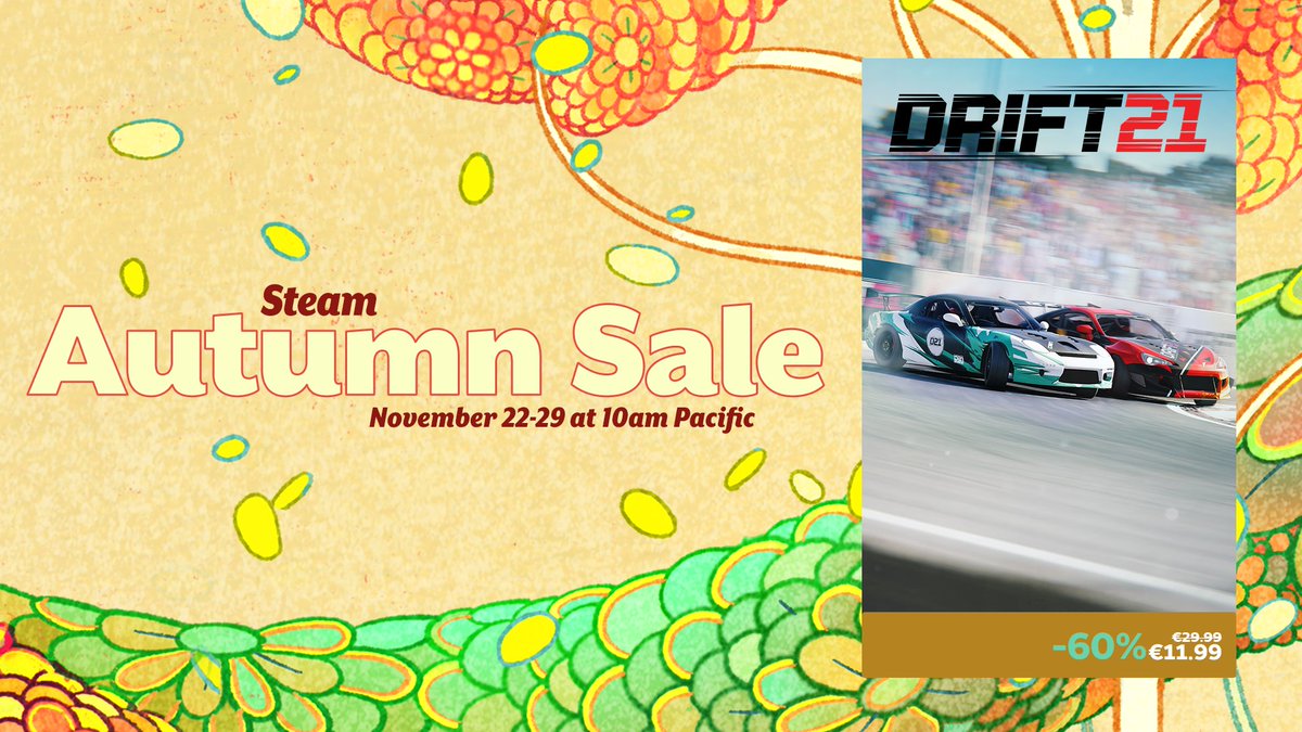 drift21com's tweet photo. The #SteamAutumnSale is here! 🍂

Get #DRIFT21 with a special discount 👇 https://t.co/KAhvldDgX2