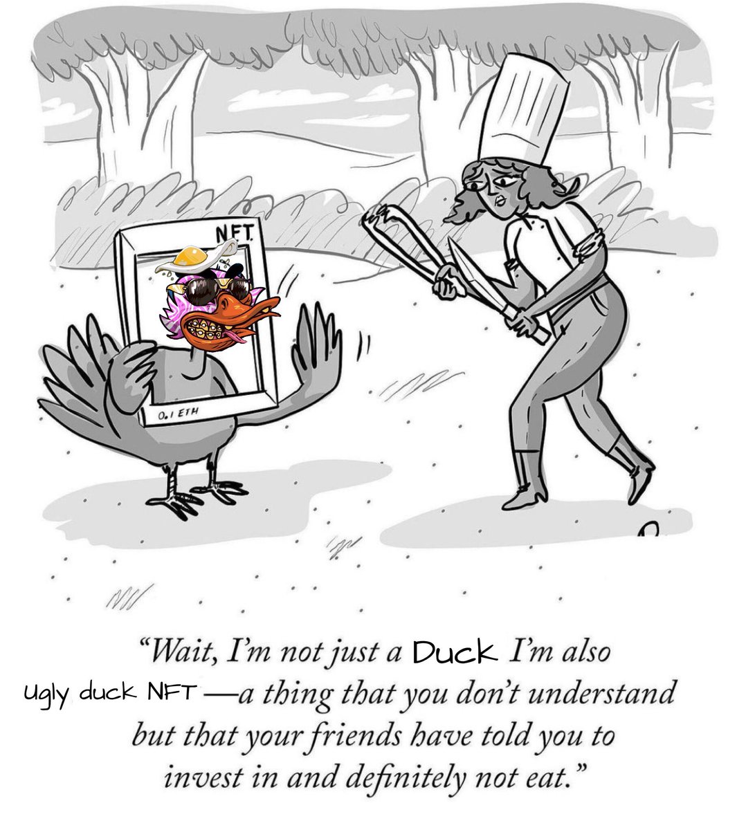 Quack, quack⁉️

Happy thanksgiving to my <a href="/Uglyduckwtf/">UglyDuck.wtf</a> fam. 

Doing a <a href="/MemphisLions/">Memphis Lions</a> x @COREnftproject x <a href="/ScoogisNFT/">Scoogis (FROG WIF $PEEN)</a> Twitter Spaces later today at  8.30pm GMT  - are you down ? 

#uglyduckwtf #duckarmy #NFTartwork #NFTCommunity #NFTs #QuackQuack $ETH #ThanksgivingDay