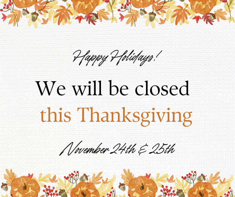 C21PROLINK's tweet image. Our offices are closed on Thursday and Friday, November 24th &amp;amp; 25th, so our staff and associates can enjoy the Thanksgiving holiday.! 🦃

#thankful #relentlessagents #century21