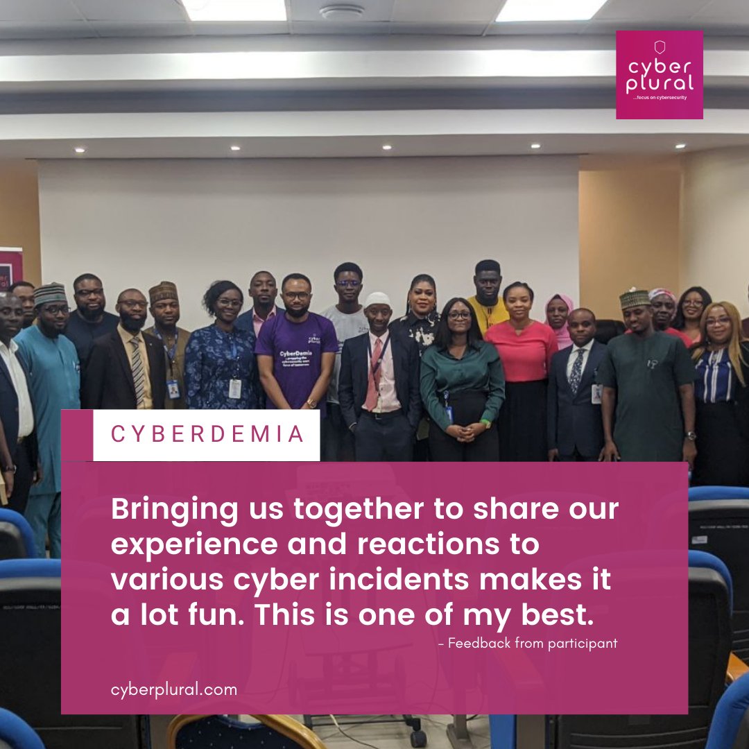 cyberplural's tweet photo. It was a fun and educative session with the staff of the  @ngcomcommission during a #cybersecurity awareness #training powered by #CyberDemia and the New Media Team for the commission. 

Empower your employees with CyberDemia
Learn more https://t.co/f01VNNX6Aj

#BeProactive https://t.co/evpNucvhoj
