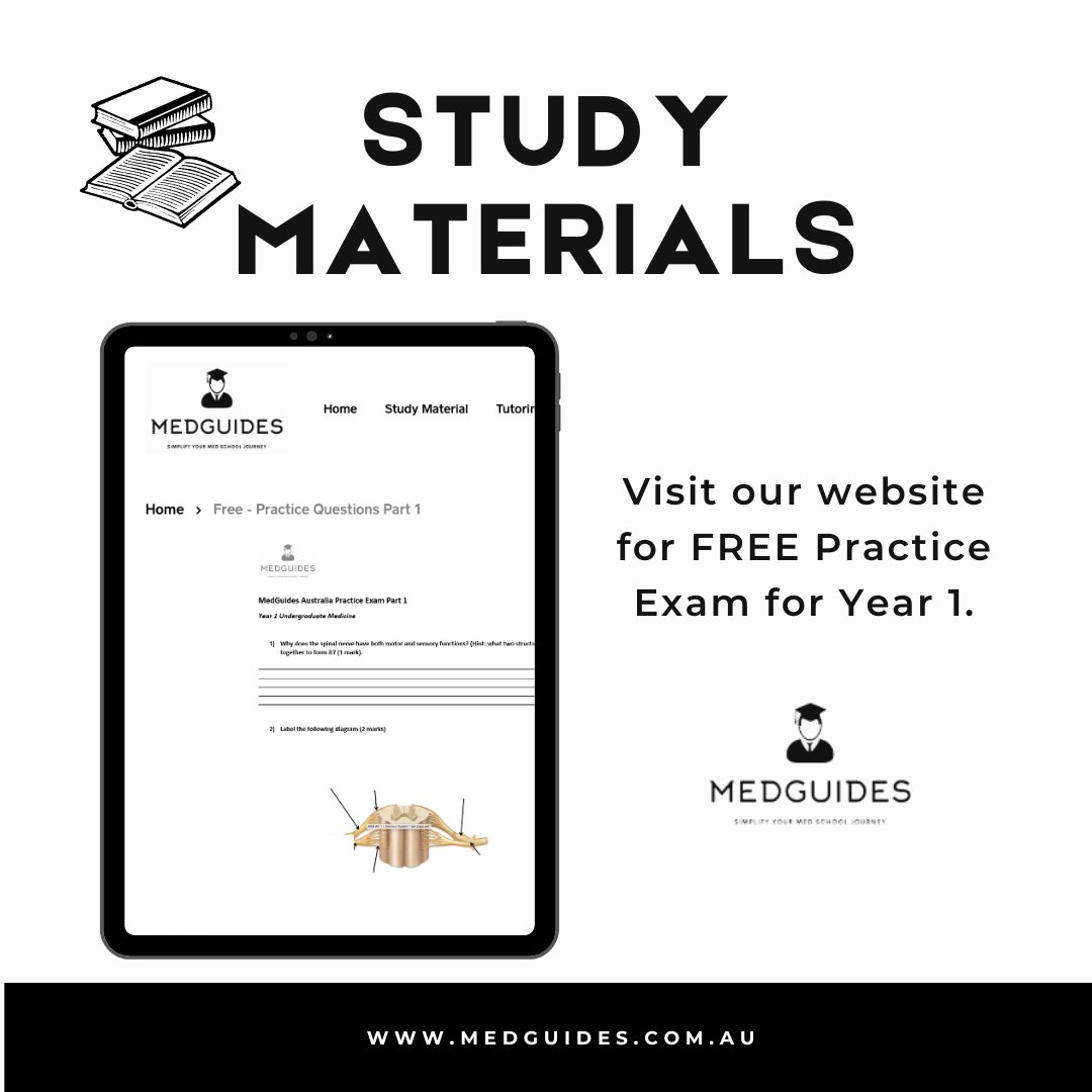 MedguidesA's tweet image. Practice exam questions for free! Visit our website: medguides.com.au/practice-quest…

#practiceexamquestions #medschool #medstudents